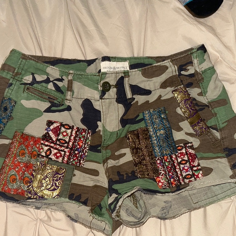Ralph Lauren Denim & Supply Camo Shorts with Patchwork Design